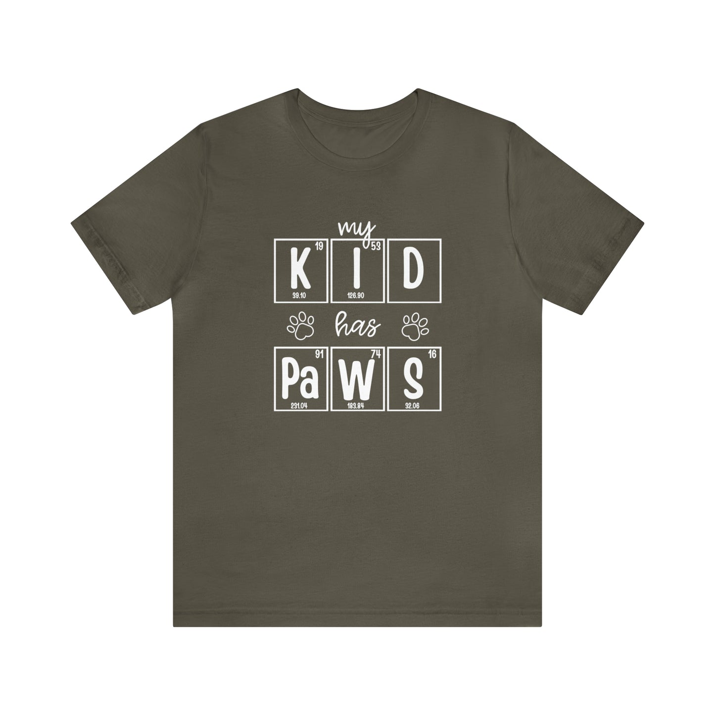 My Kid Has Paws Pet Parent Science T-Shirt