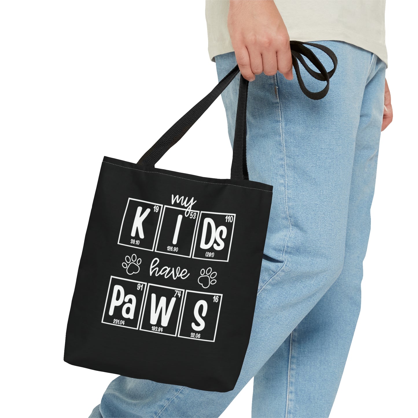 My Kids Have Paws Tote Bag, Dog Mom Tote Bag, Cat Mom Tote Bag, Pet Parent Tote Bag, Scientist Gift