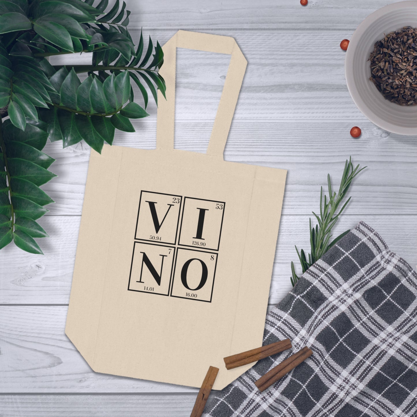 Periodic Table Double Wine "Vino" Tote Bag, Gift for Chemist, Scientist, Professor, Chemistry Teacher, Breaking Bad fan, or Science Lover.