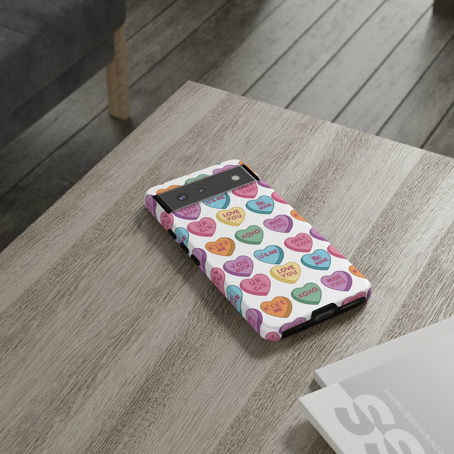 Science Valentine Candy Hearts Cell Phone Case, Conversation Hearts, Gift for Her, For iPhone, Android, and Google Phones, Periodic Table