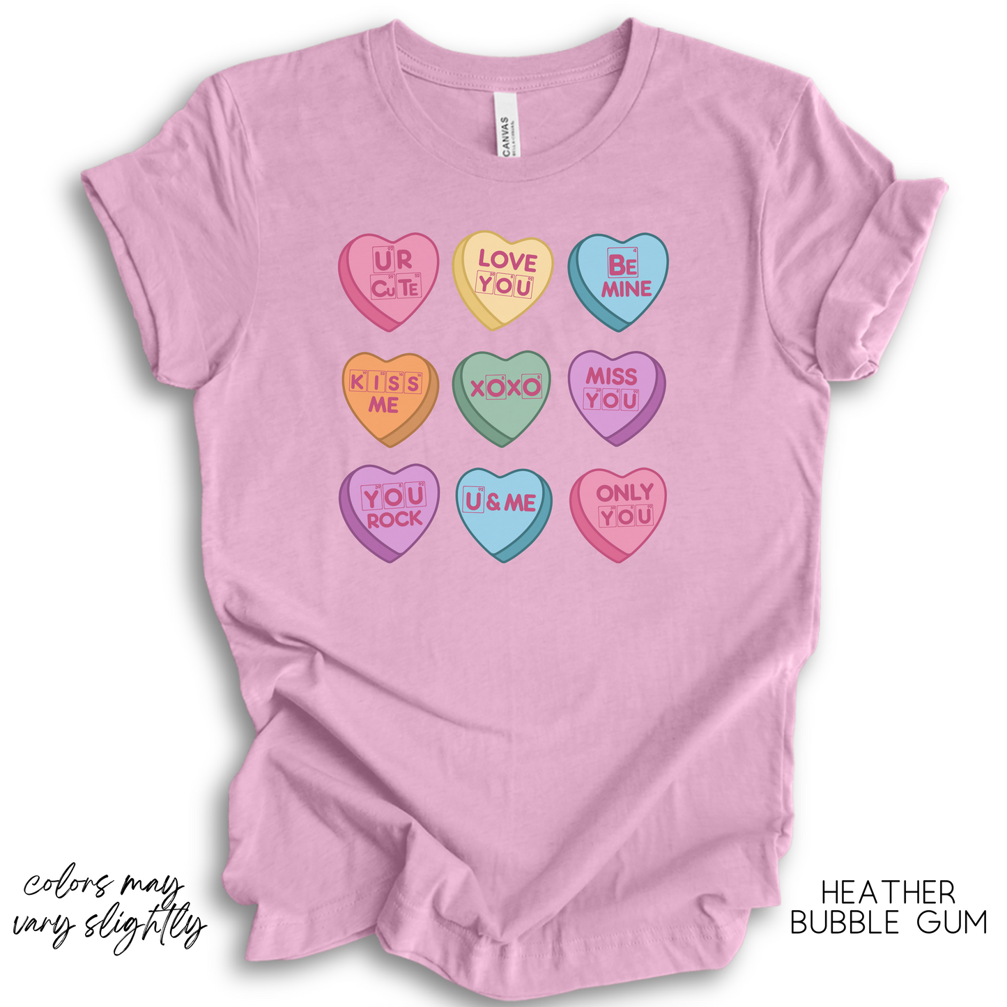 Science Valentine Candy Hearts T-Shirt, Be Mine Shirt, Conversation Hearts, Gift for Her, Periodic Table, Breaking Bad, XOXO Shirt