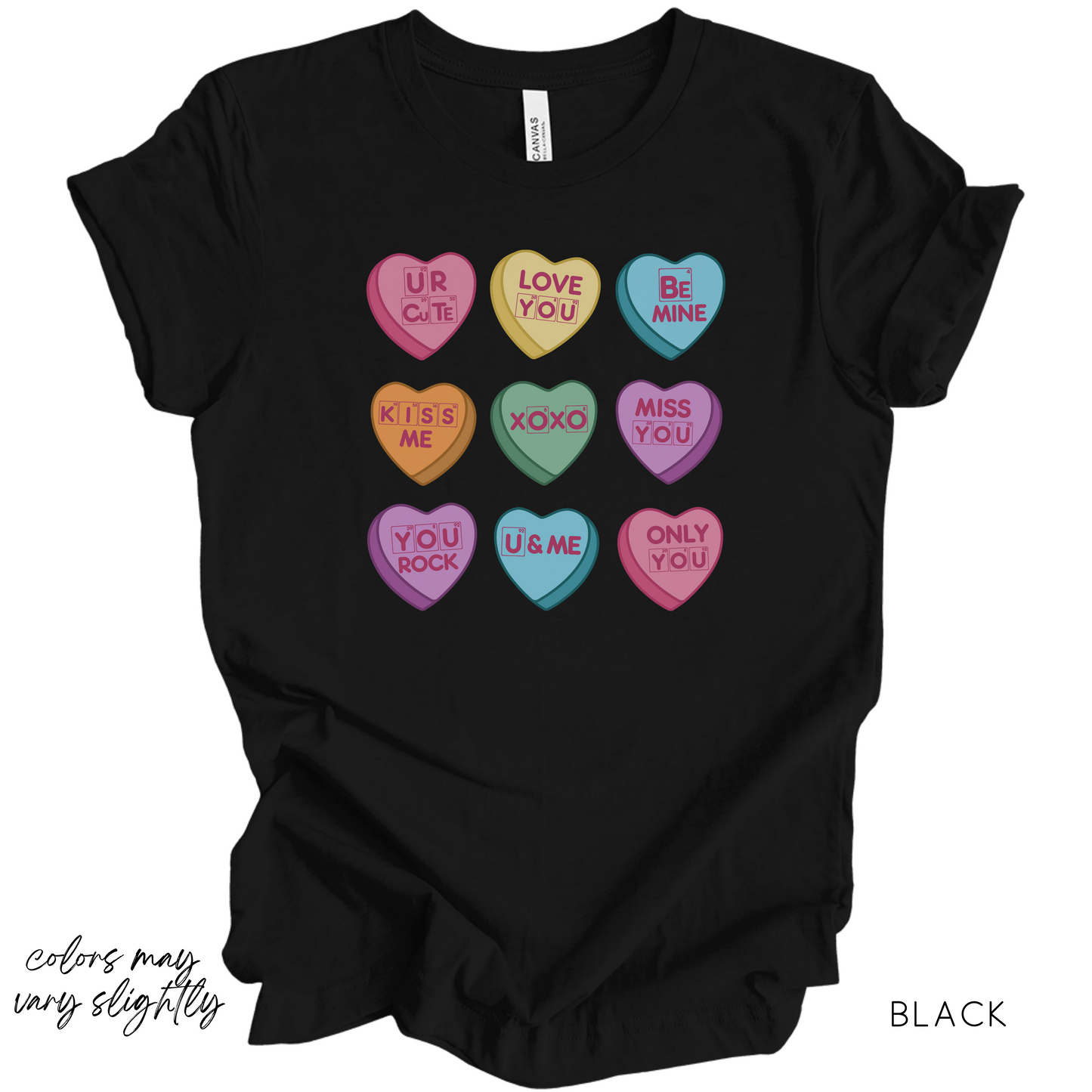 Science Valentine Candy Hearts T-Shirt, Be Mine Shirt, Conversation Hearts, Gift for Her, Periodic Table, Breaking Bad, XOXO Shirt
