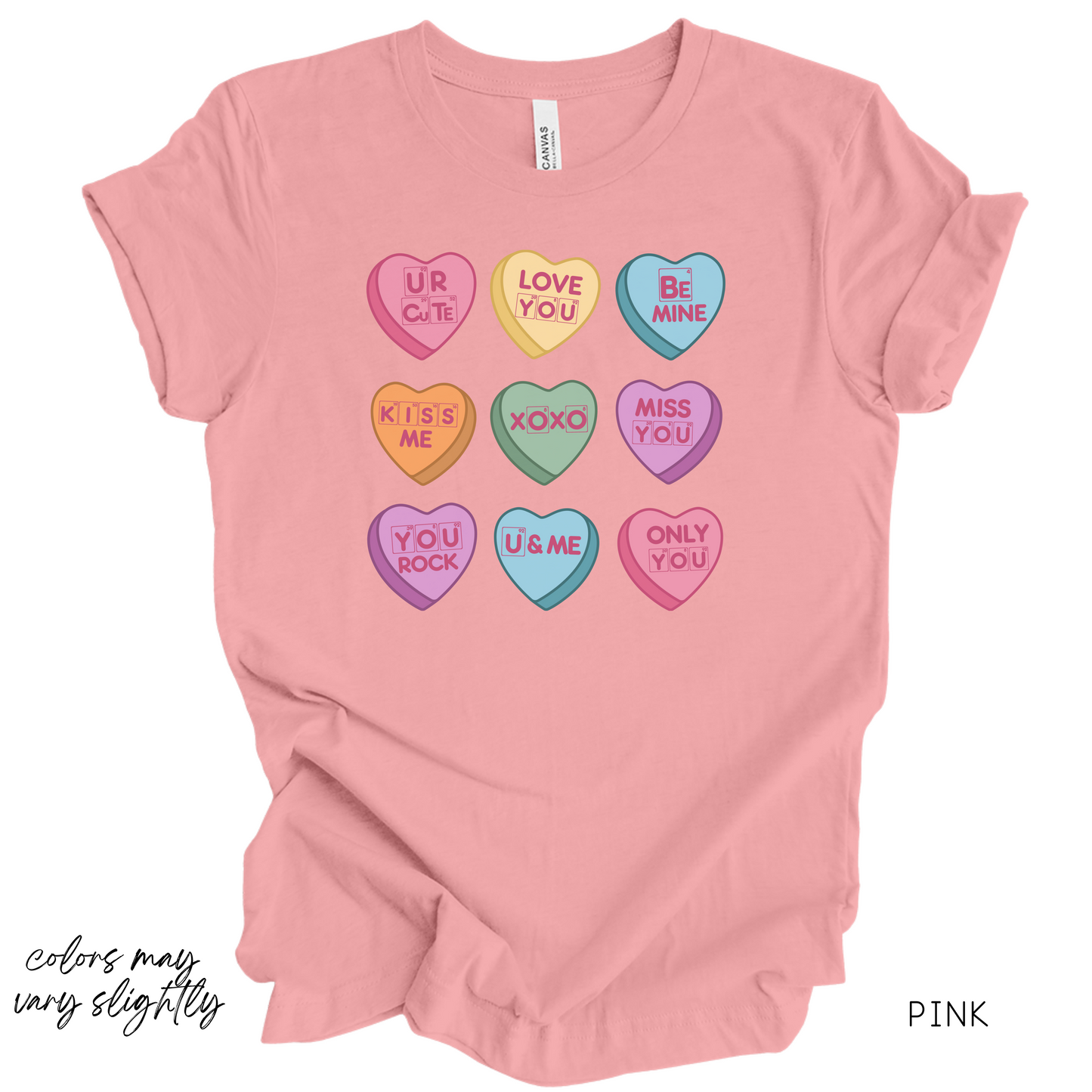 Science Valentine Candy Hearts T-Shirt, Be Mine Shirt, Conversation Hearts, Gift for Her, Periodic Table, Breaking Bad, XOXO Shirt