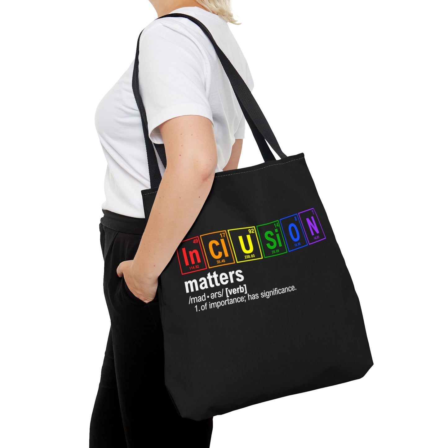 Inclusion Matters Tote Bag, Science Tote, Chemistry Gift, Periodic Table Tote, Breaking Bad, LGBTQIA+ Gift, Rainbow Tote