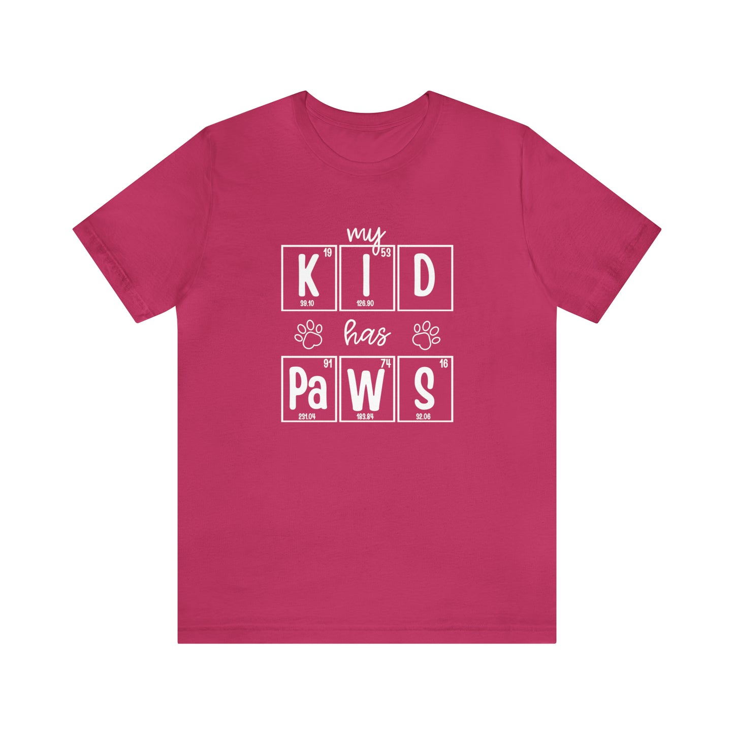 My Kid Has Paws Pet Parent Science T-Shirt