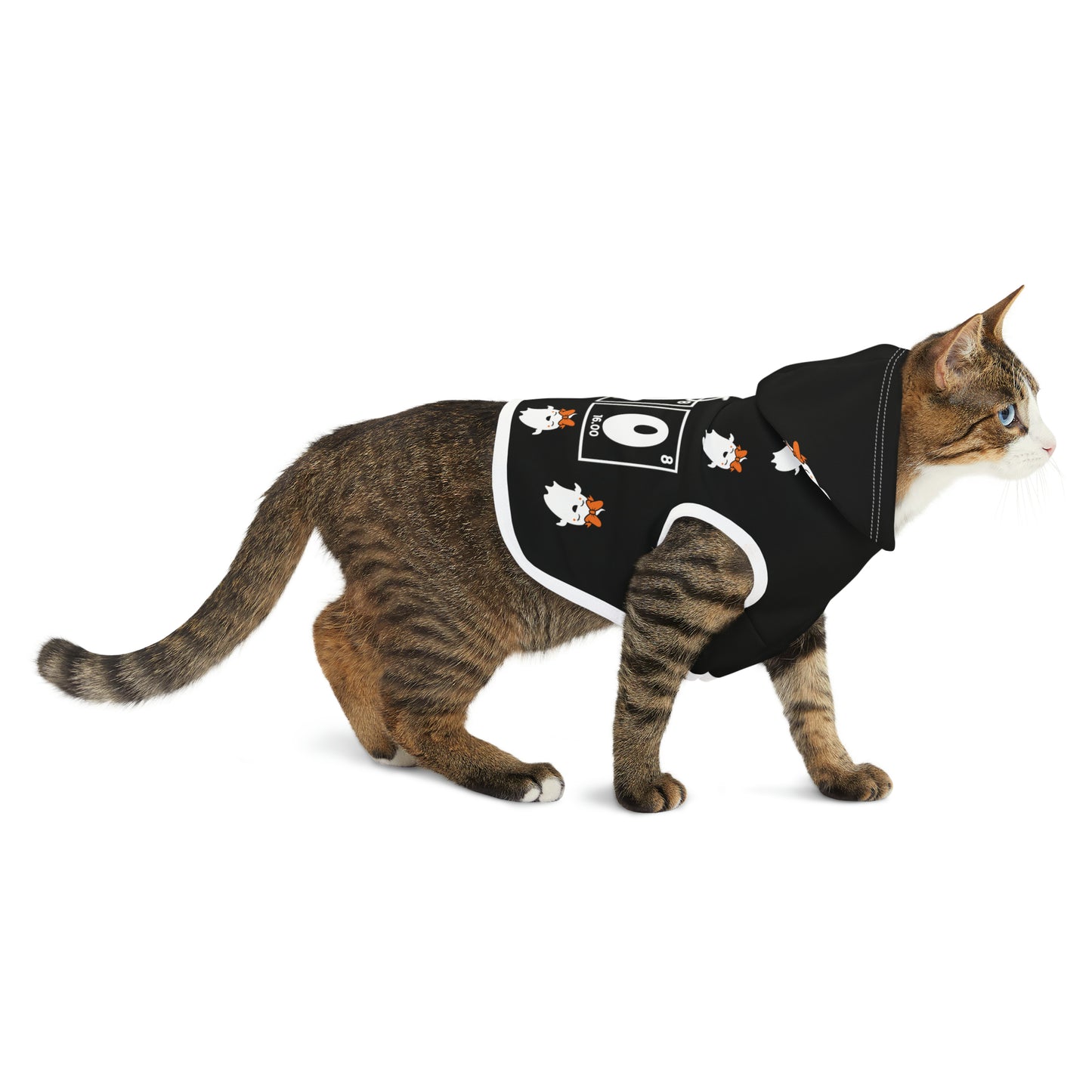 Halloween Pet Hoodie - Hey Boo! (Ghost with Bow)