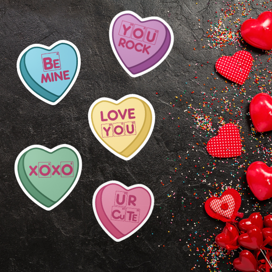 Science Valentine Stickers Bundle Pack, Chemistry Candy Conversation Heart Stickers, XOXO Sticker Pack, Breaking Bad, Periodic Table Sticker