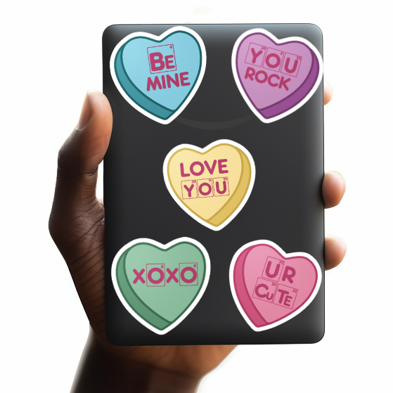Science Valentine Stickers Bundle Pack, Chemistry Candy Conversation Heart Stickers, XOXO Sticker Pack, Breaking Bad, Periodic Table Sticker