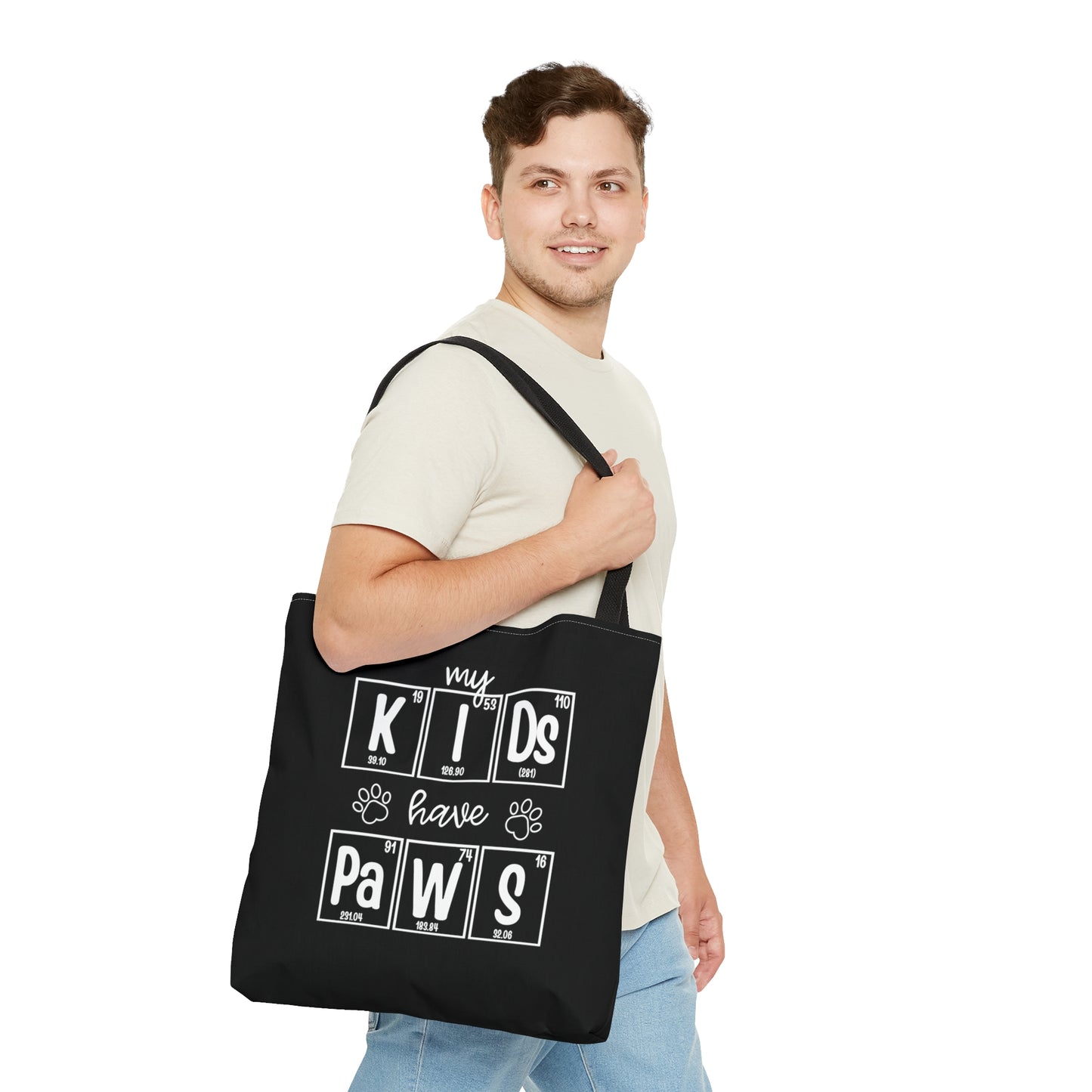 My Kids Have Paws Tote Bag, Dog Mom Tote Bag, Cat Mom Tote Bag, Pet Parent Tote Bag, Scientist Gift