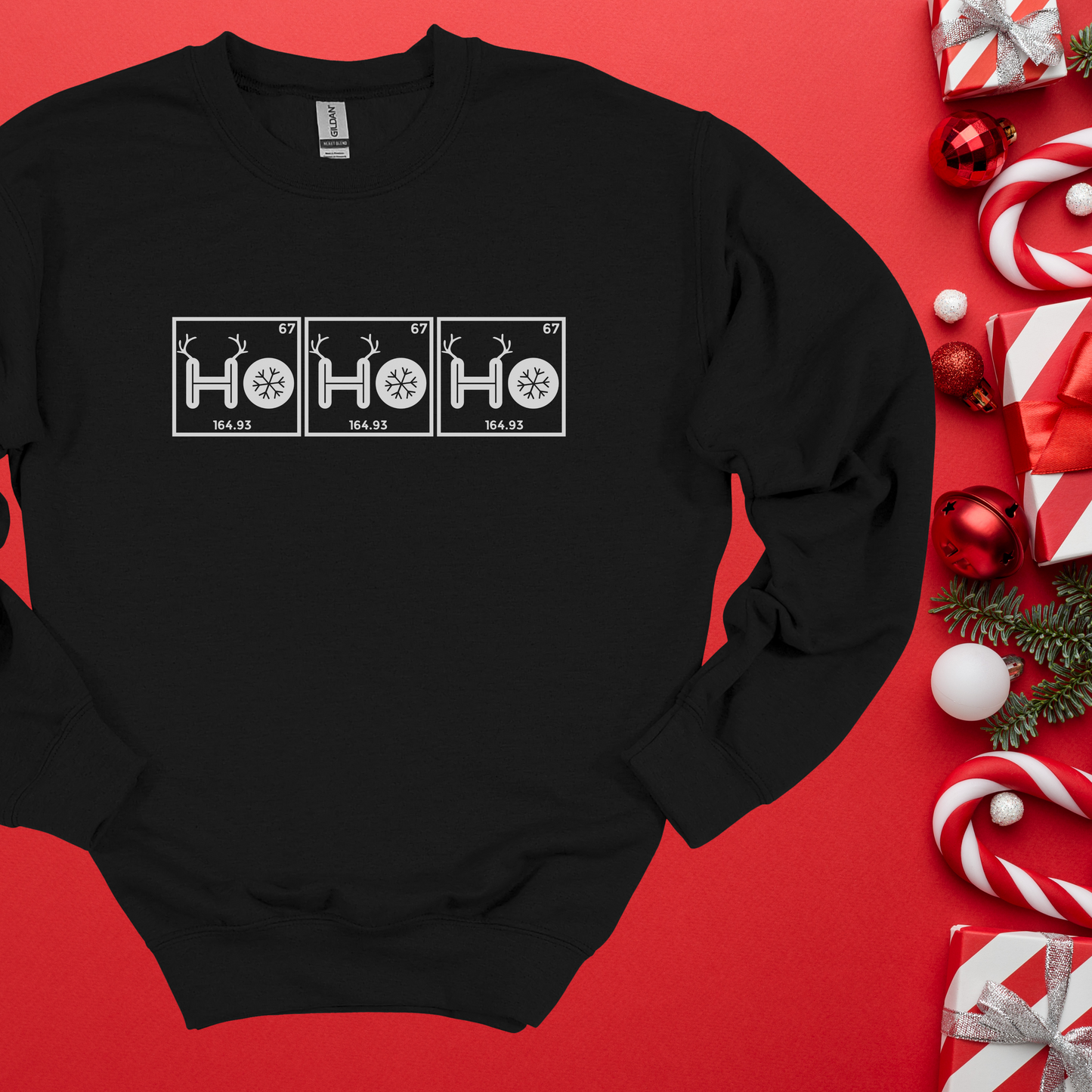 Ho Ho Ho Chemistry Crewneck Sweatshirt, Christmas Holiday Sweater, Periodic Table, Scientist Gift, Science Teacher Gift, Breaking Bad