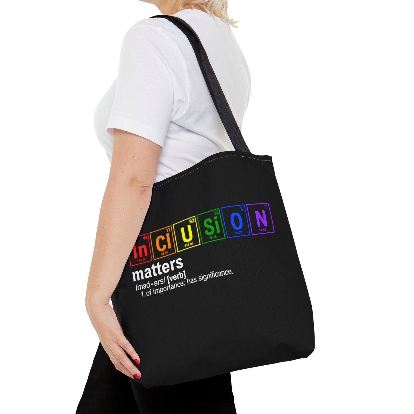 Inclusion Matters Tote Bag, Science Tote, Chemistry Gift, Periodic Table Tote, Breaking Bad, LGBTQIA+ Gift, Rainbow Tote