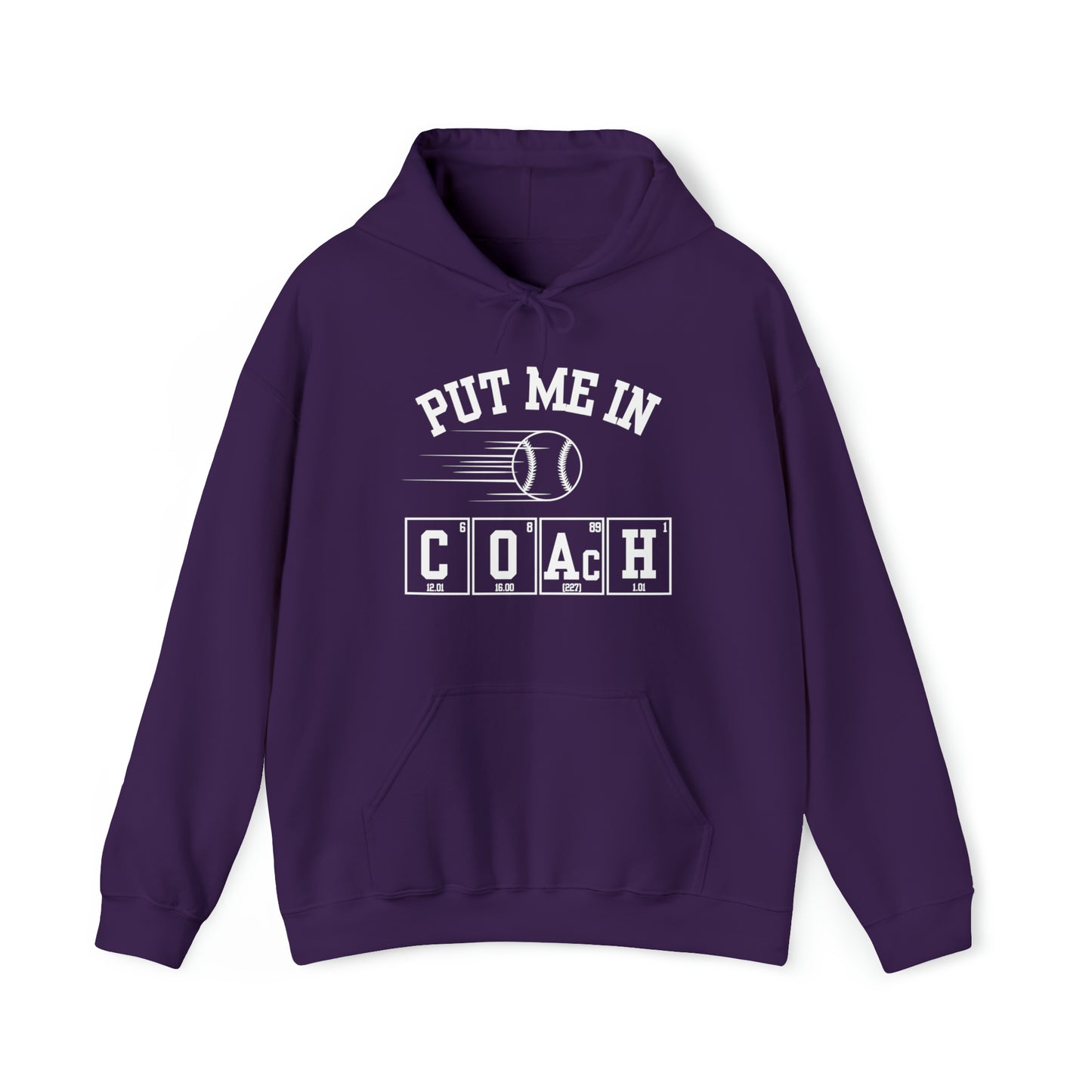 ADULT - Put Me in Coach Hooded Sweatshirt - Baseball Game Day Science Hoodie
