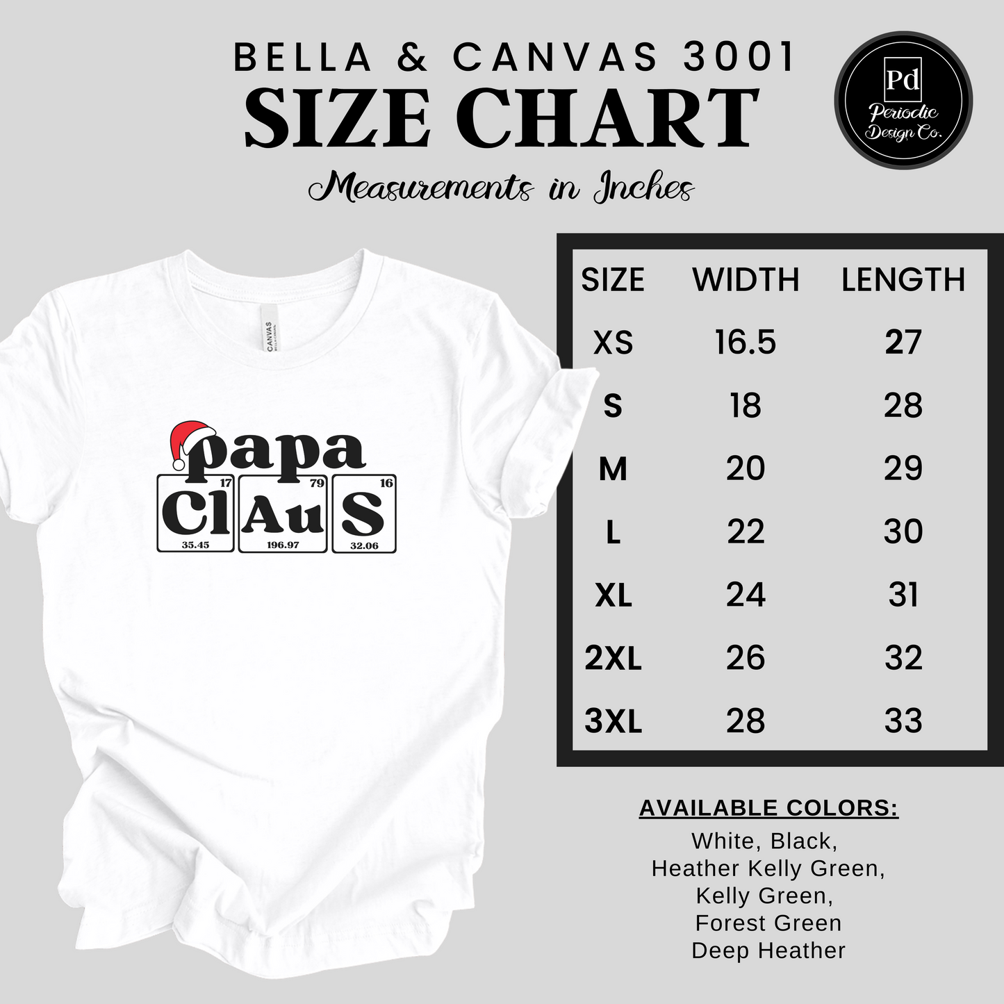 PaPa Claus Christmas Shirt, Periodic Table Gift, Christmas Chemistry Tee, Breaking Bad, Holiday T-Shirt, Science Teacher or Scientist Gift