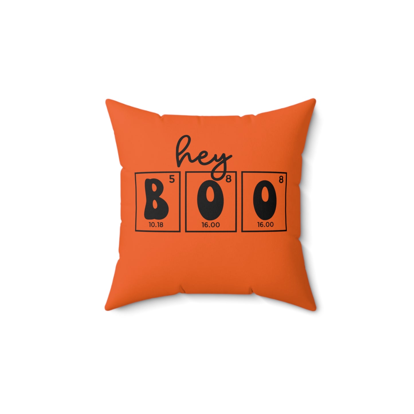 Hey Boo Halloween Throw Pillow, Halloween decor, Periodic Table Humor, Spooky Season, Unique Halloween Pillow, Science-Themed Decor