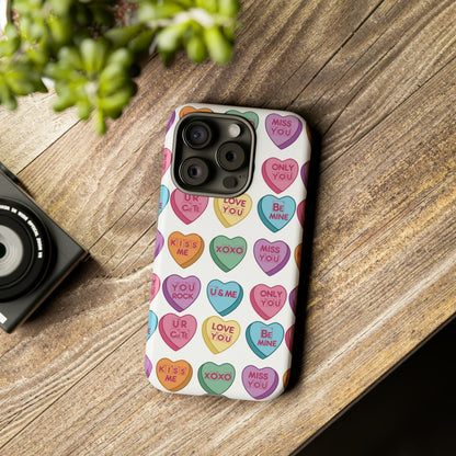 Science Valentine Candy Hearts Cell Phone Case, Conversation Hearts, Gift for Her, For iPhone, Android, and Google Phones, Periodic Table