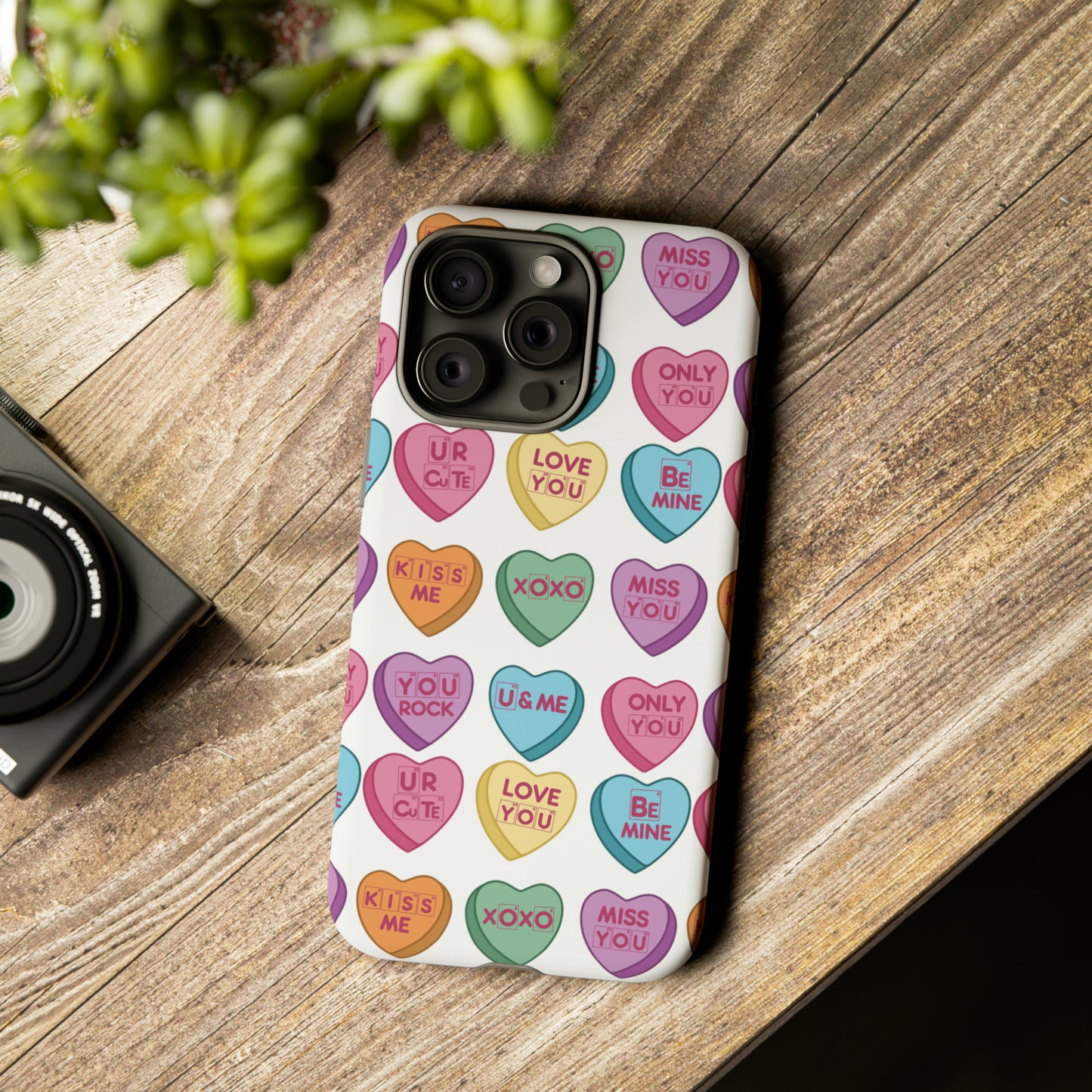 Science Valentine Candy Hearts Cell Phone Case, Conversation Hearts, Gift for Her, For iPhone, Android, and Google Phones, Periodic Table