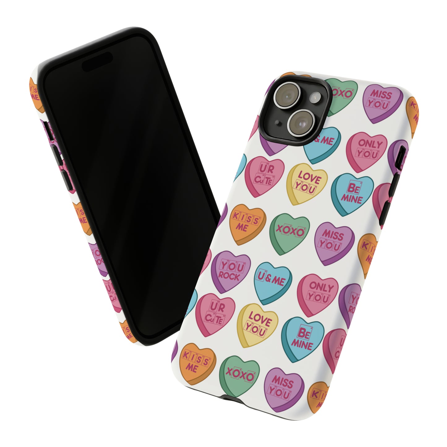 Science Valentine Candy Hearts Cell Phone Case, Conversation Hearts, Gift for Her, For iPhone, Android, and Google Phones, Periodic Table