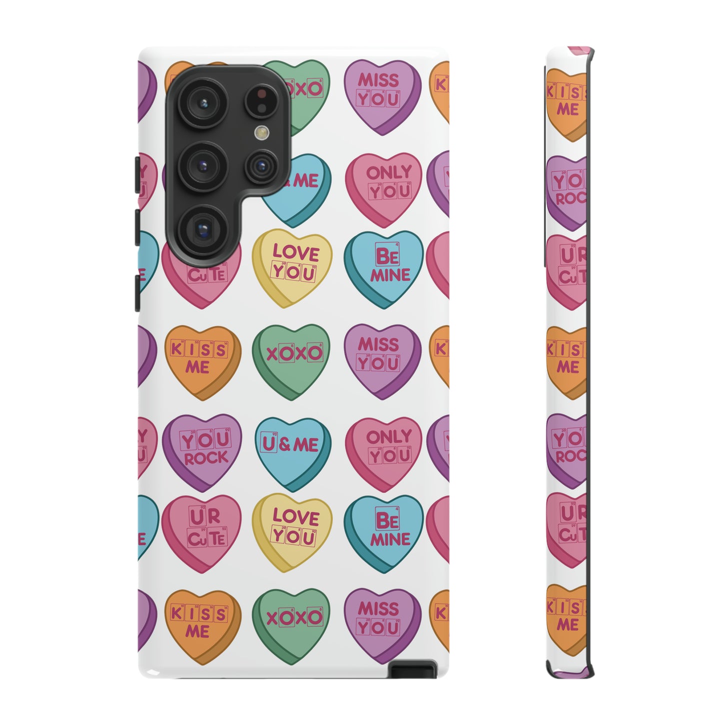 Science Valentine Candy Hearts Cell Phone Case, Conversation Hearts, Gift for Her, For iPhone, Android, and Google Phones, Periodic Table