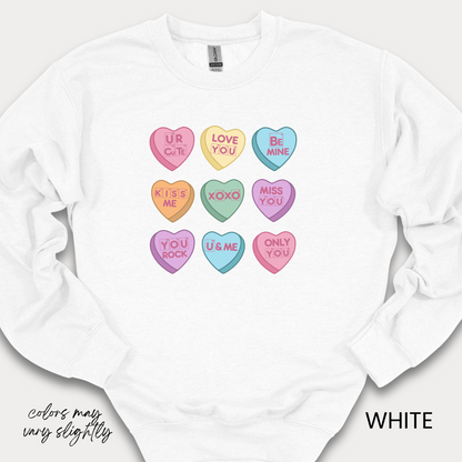 Science Valentine Candy Hearts Sweatshirt, Be Mine Shirt, Conversation Hearts, Gift for Her, Periodic Table, Breaking Bad, XOXO Sweatshirt