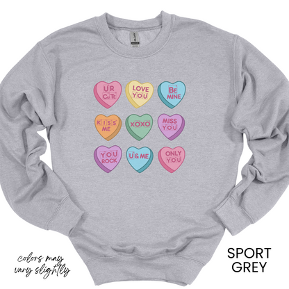 Science Valentine Candy Hearts Sweatshirt, Be Mine Shirt, Conversation Hearts, Gift for Her, Periodic Table, Breaking Bad, XOXO Sweatshirt