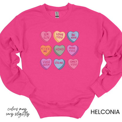 Science Valentine Candy Hearts Sweatshirt, Be Mine Shirt, Conversation Hearts, Gift for Her, Periodic Table, Breaking Bad, XOXO Sweatshirt