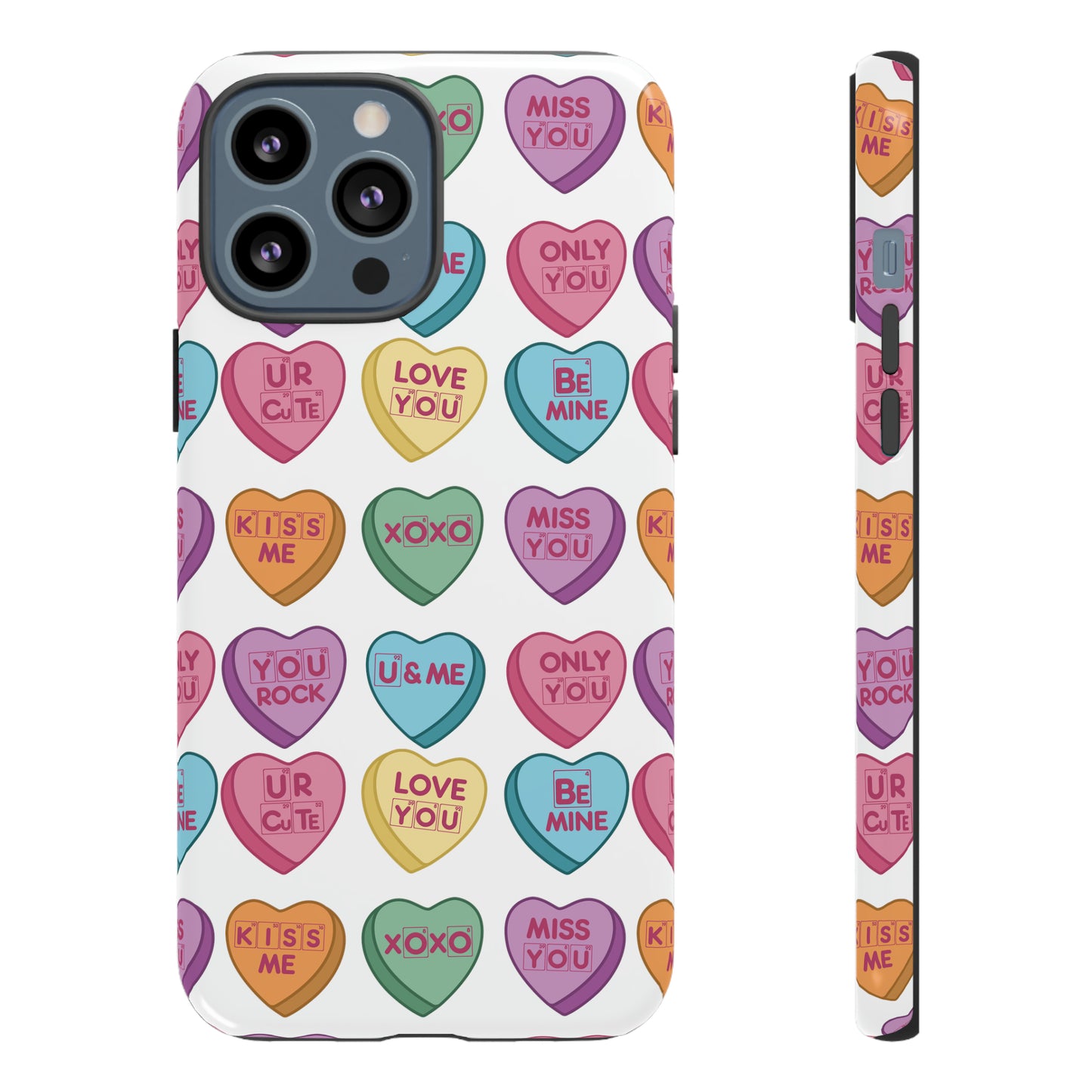 Science Valentine Candy Hearts Cell Phone Case, Conversation Hearts, Gift for Her, For iPhone, Android, and Google Phones, Periodic Table