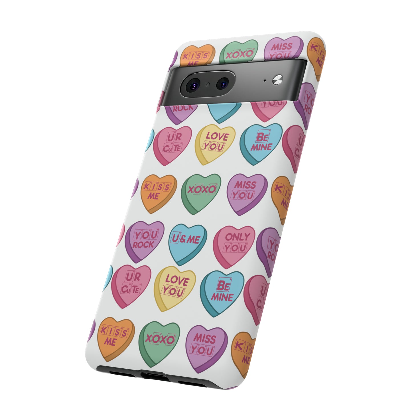 Science Valentine Candy Hearts Cell Phone Case, Conversation Hearts, Gift for Her, For iPhone, Android, and Google Phones, Periodic Table