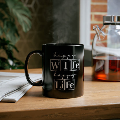 11 oz Science Coffee Mug - Happy Wife Happy Life Mug, Science Mug, Periodic Table Humor