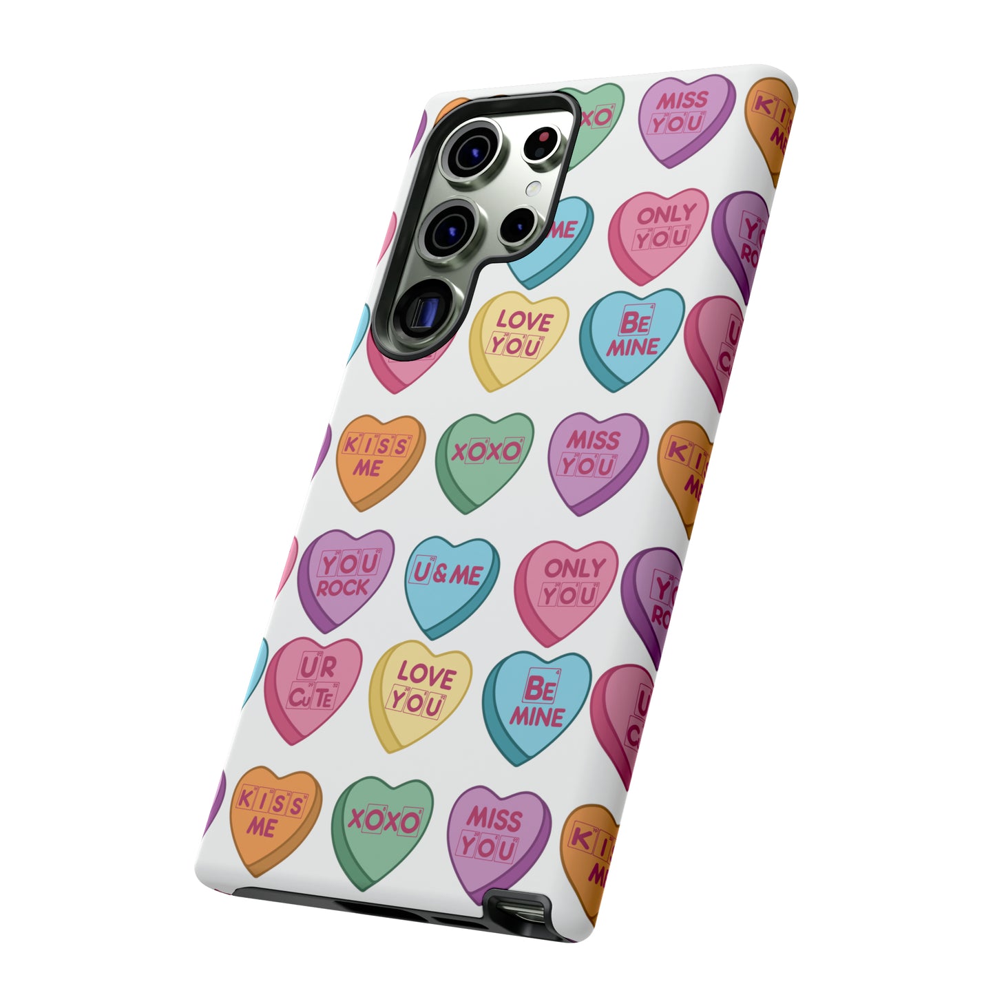 Science Valentine Candy Hearts Cell Phone Case, Conversation Hearts, Gift for Her, For iPhone, Android, and Google Phones, Periodic Table