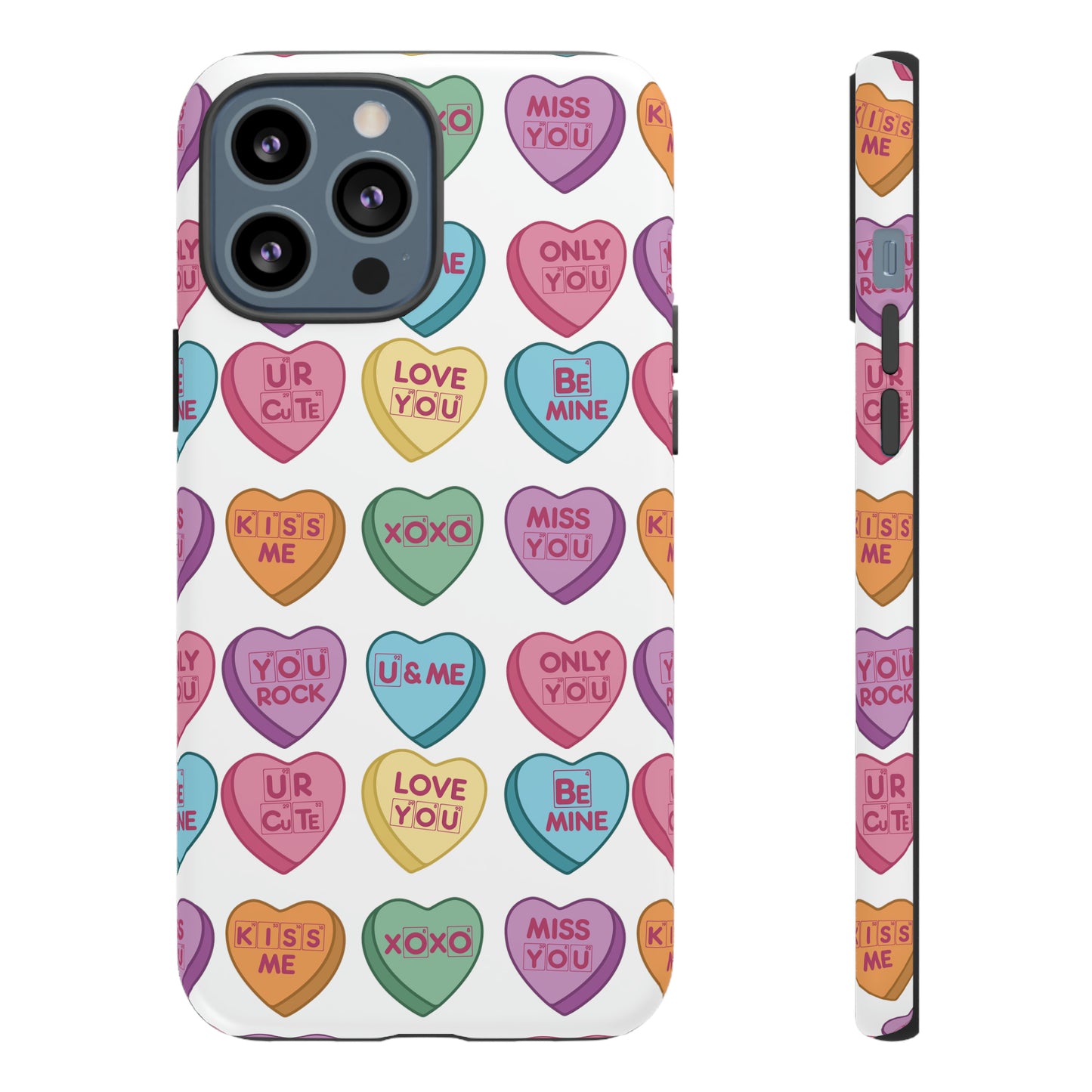 Science Valentine Candy Hearts Cell Phone Case, Conversation Hearts, Gift for Her, For iPhone, Android, and Google Phones, Periodic Table