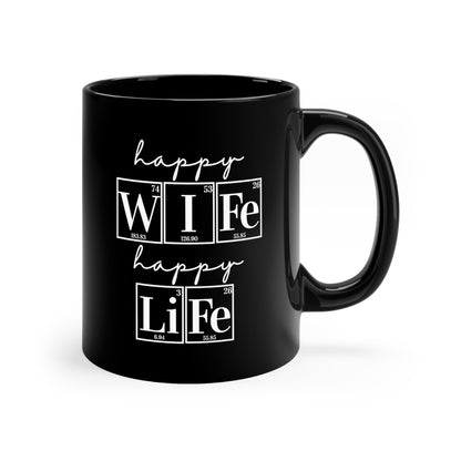 11 oz Science Coffee Mug - Happy Wife Happy Life Mug, Science Mug, Periodic Table Humor