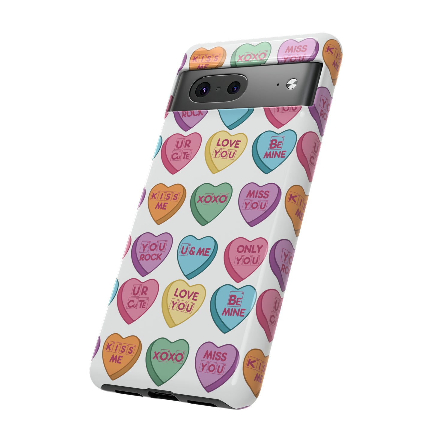 Science Valentine Candy Hearts Cell Phone Case, Conversation Hearts, Gift for Her, For iPhone, Android, and Google Phones, Periodic Table