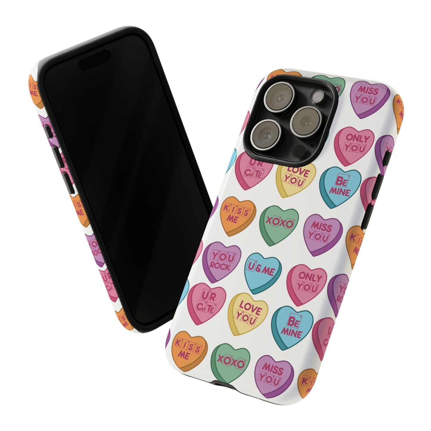 Science Valentine Candy Hearts Cell Phone Case, Conversation Hearts, Gift for Her, For iPhone, Android, and Google Phones, Periodic Table