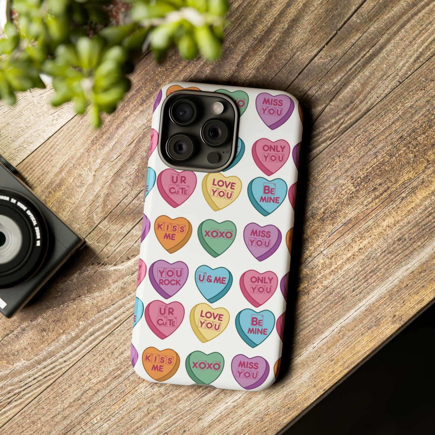 Science Valentine Candy Hearts Cell Phone Case, Conversation Hearts, Gift for Her, For iPhone, Android, and Google Phones, Periodic Table