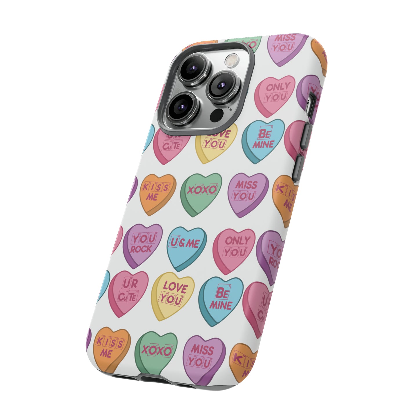 Science Valentine Candy Hearts Cell Phone Case, Conversation Hearts, Gift for Her, For iPhone, Android, and Google Phones, Periodic Table