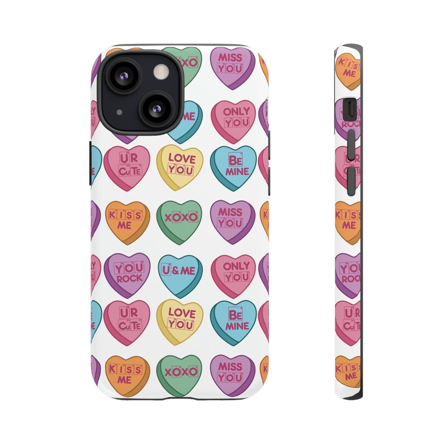 Science Valentine Candy Hearts Cell Phone Case, Conversation Hearts, Gift for Her, For iPhone, Android, and Google Phones, Periodic Table