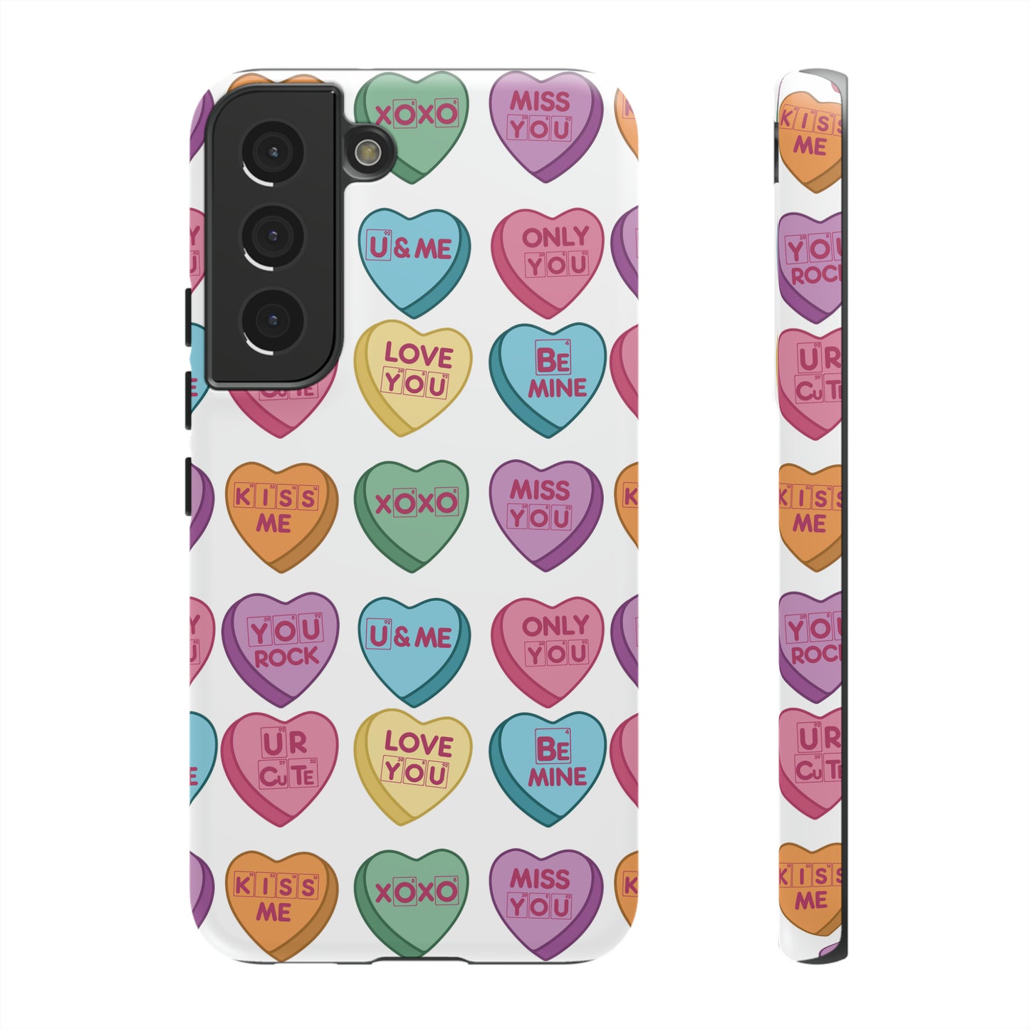 Science Valentine Candy Hearts Cell Phone Case, Conversation Hearts, Gift for Her, For iPhone, Android, and Google Phones, Periodic Table