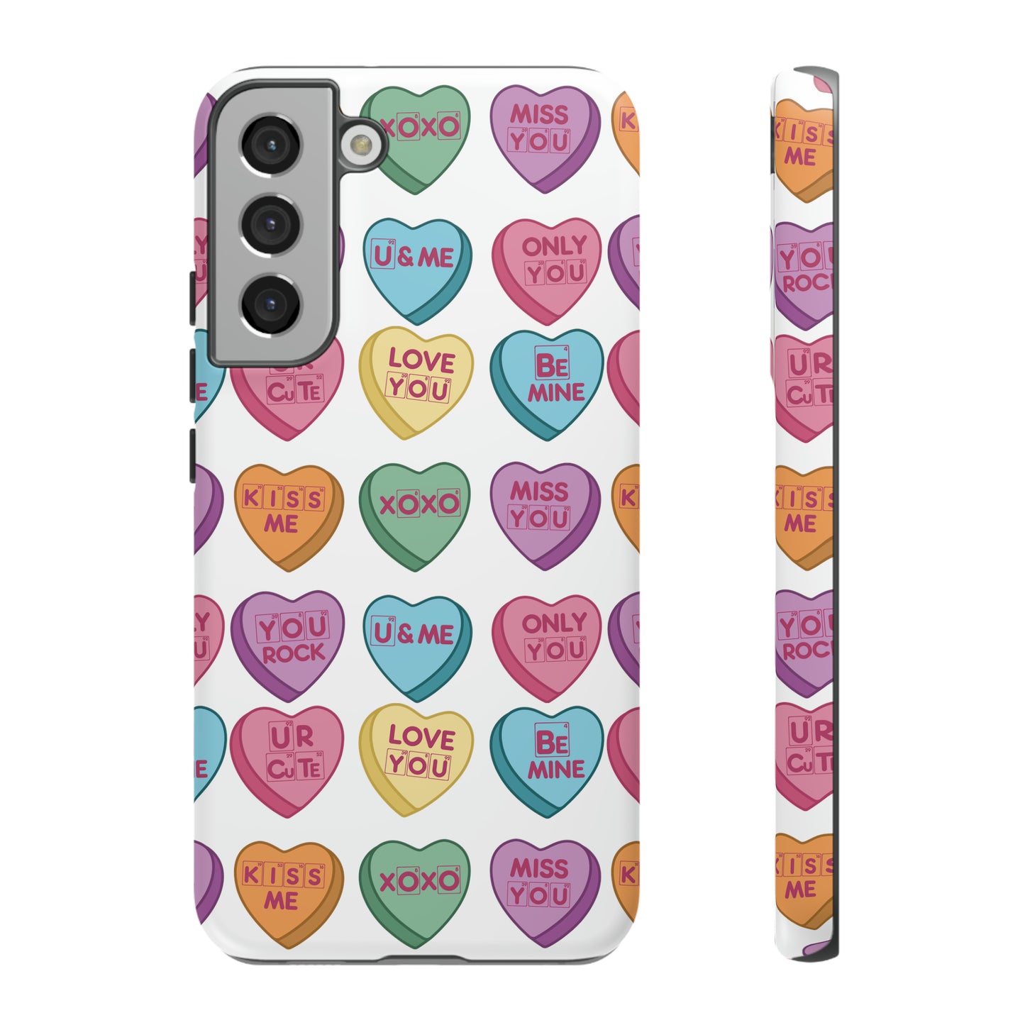 Science Valentine Candy Hearts Cell Phone Case, Conversation Hearts, Gift for Her, For iPhone, Android, and Google Phones, Periodic Table