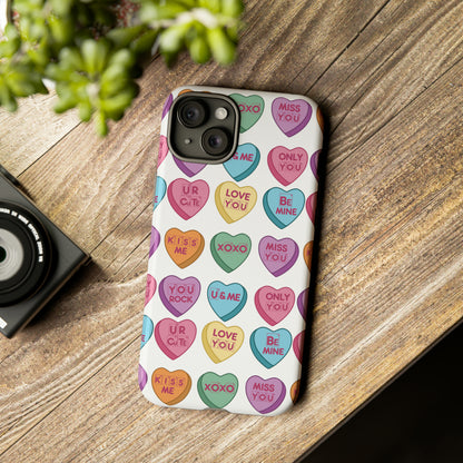 Science Valentine Candy Hearts Cell Phone Case, Conversation Hearts, Gift for Her, For iPhone, Android, and Google Phones, Periodic Table