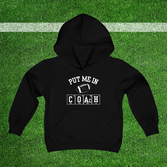 YOUTH - Put Me In Coach Hooded Sweatshirt - Football Game Day Science Hoodie